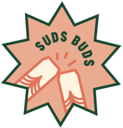 badge saying suds buds